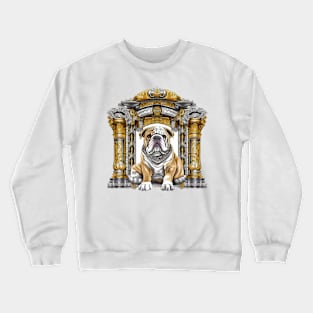 An English Bulldog design featuring a bulldog in a regal pose Crewneck Sweatshirt